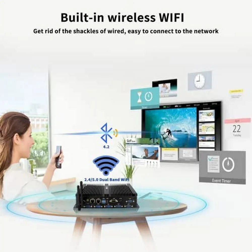 Industrial Mini PC, Celeron J4125, 16GB DDR4 RAM 512GB SSD, Dual RJ45 Lan, 6 COM RS232/485 O404