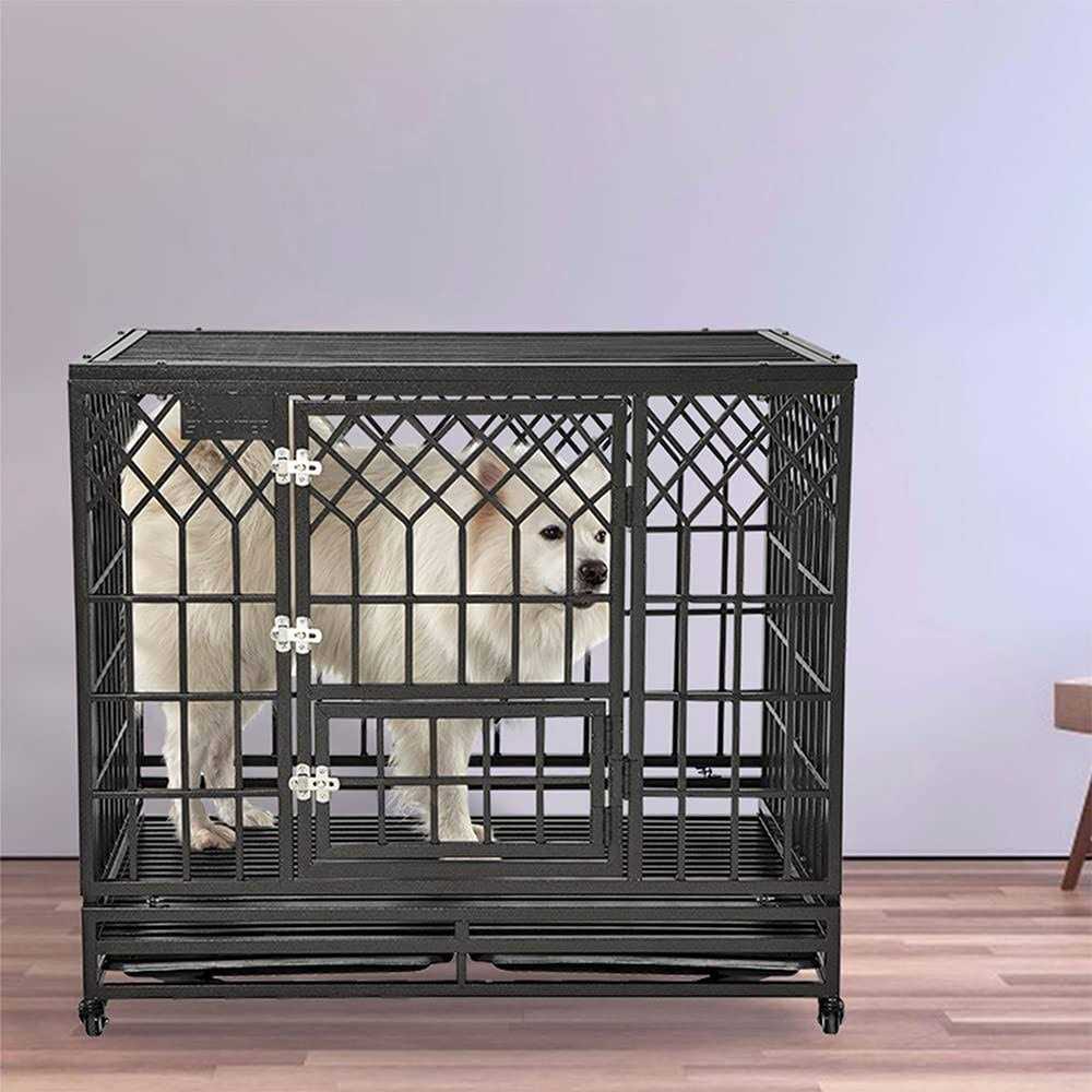 Heavy Duty Metal Dog Cage Pet Kennel Crate Playpen with Wheels X666