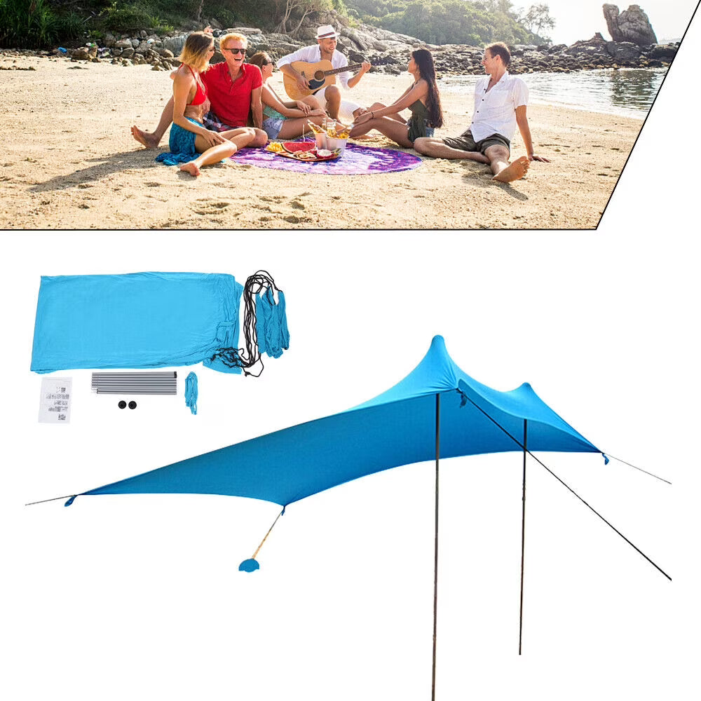 10x10ft Portable Beach Tent Sun Shelter Canopy with Sandbag R7093