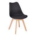 Black Mid Century Modern Side Chair with Wood Legs, Set of 2 X833