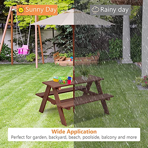 Wooden Kids Picnic Table with Umbrella E480722