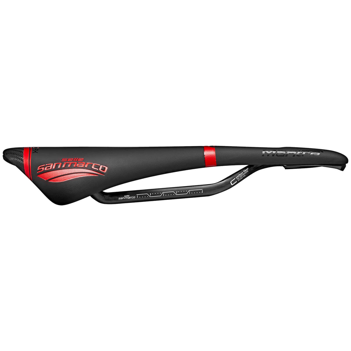 Black/Red Wide Carbon Saddle D86999