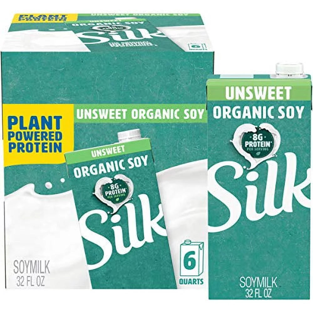 32 Fl Oz Pack of 6 Unsweetened Organic Soy Milk X742461