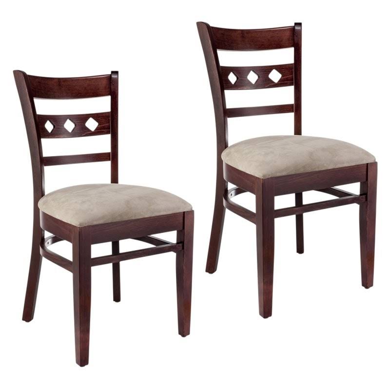 Mahogany and Cream Beechwood Dining Side Chair (Set of 2) F514684