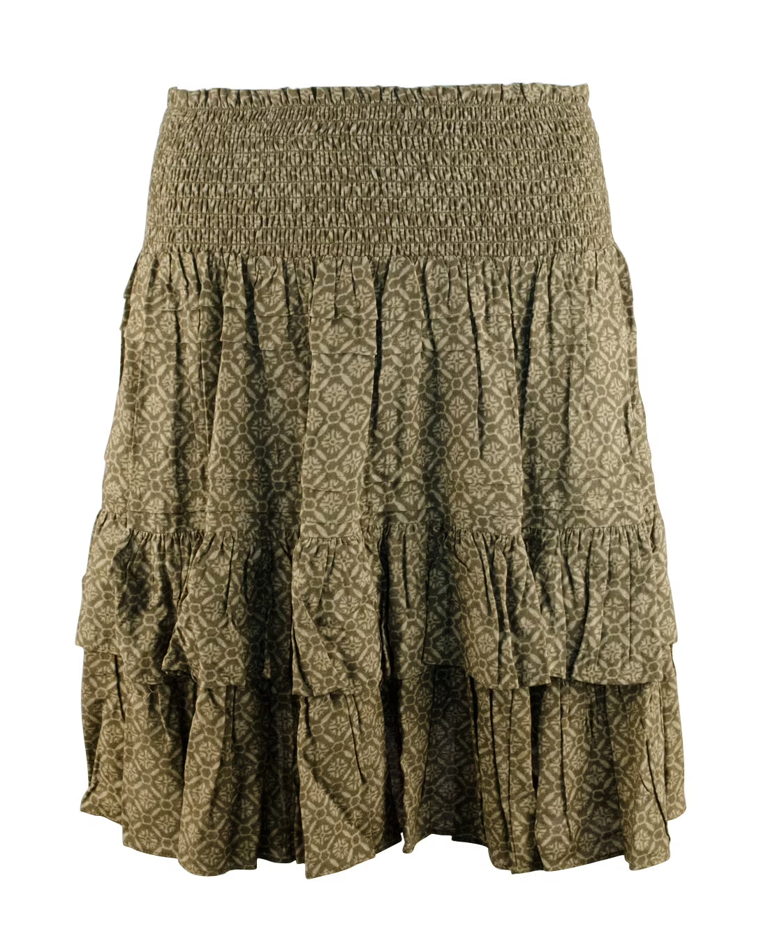 Women's Printed Tiered Skirt 10 Petite D600817