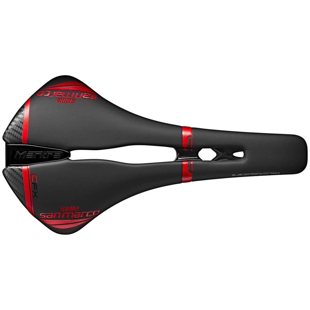 Black/Red Wide Carbon Saddle D86999