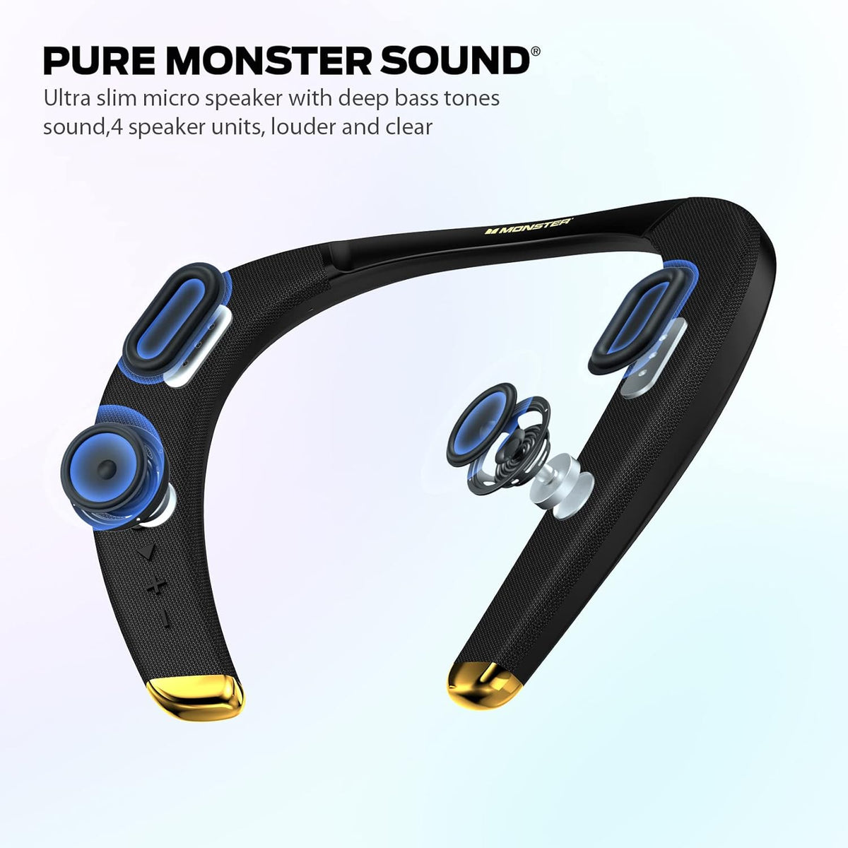 Black Wireless Wearable Bluetooth Speaker S6802