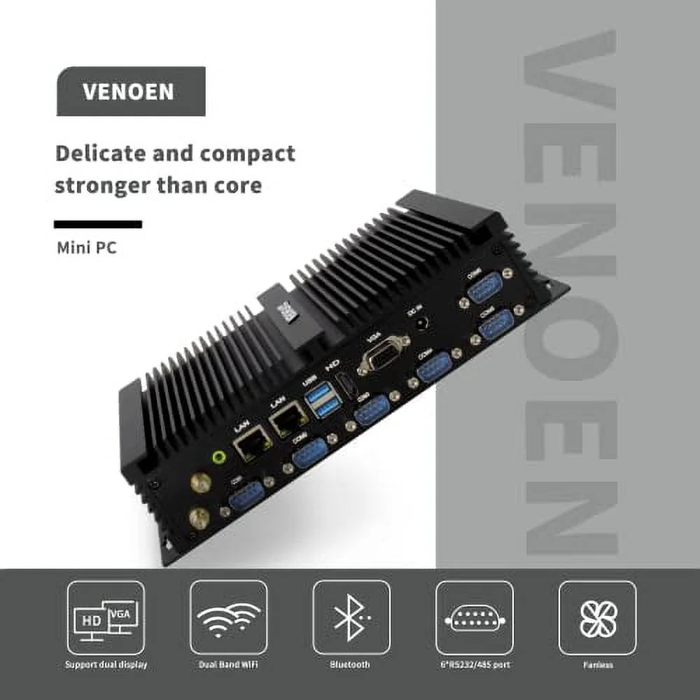 Industrial Mini PC, Celeron J4125, 16GB DDR4 RAM 512GB SSD, Dual RJ45 Lan, 6 COM RS232/485 O404