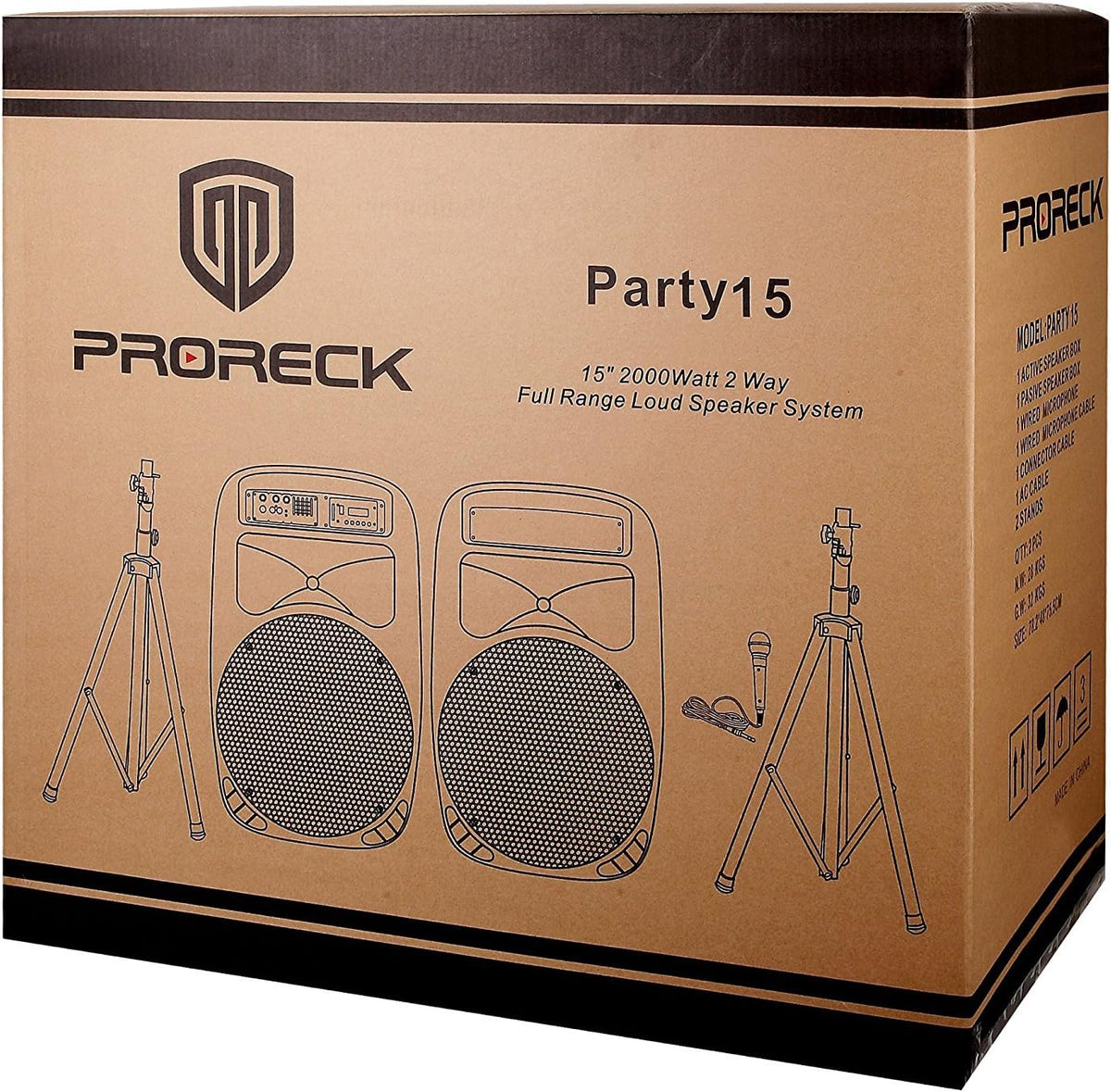 Portable 15-Inch 2000 Watt 2-Way Powered PA Speaker System C287118