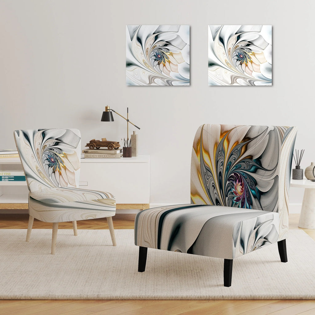Upholstered Floral Accent Chair D655675