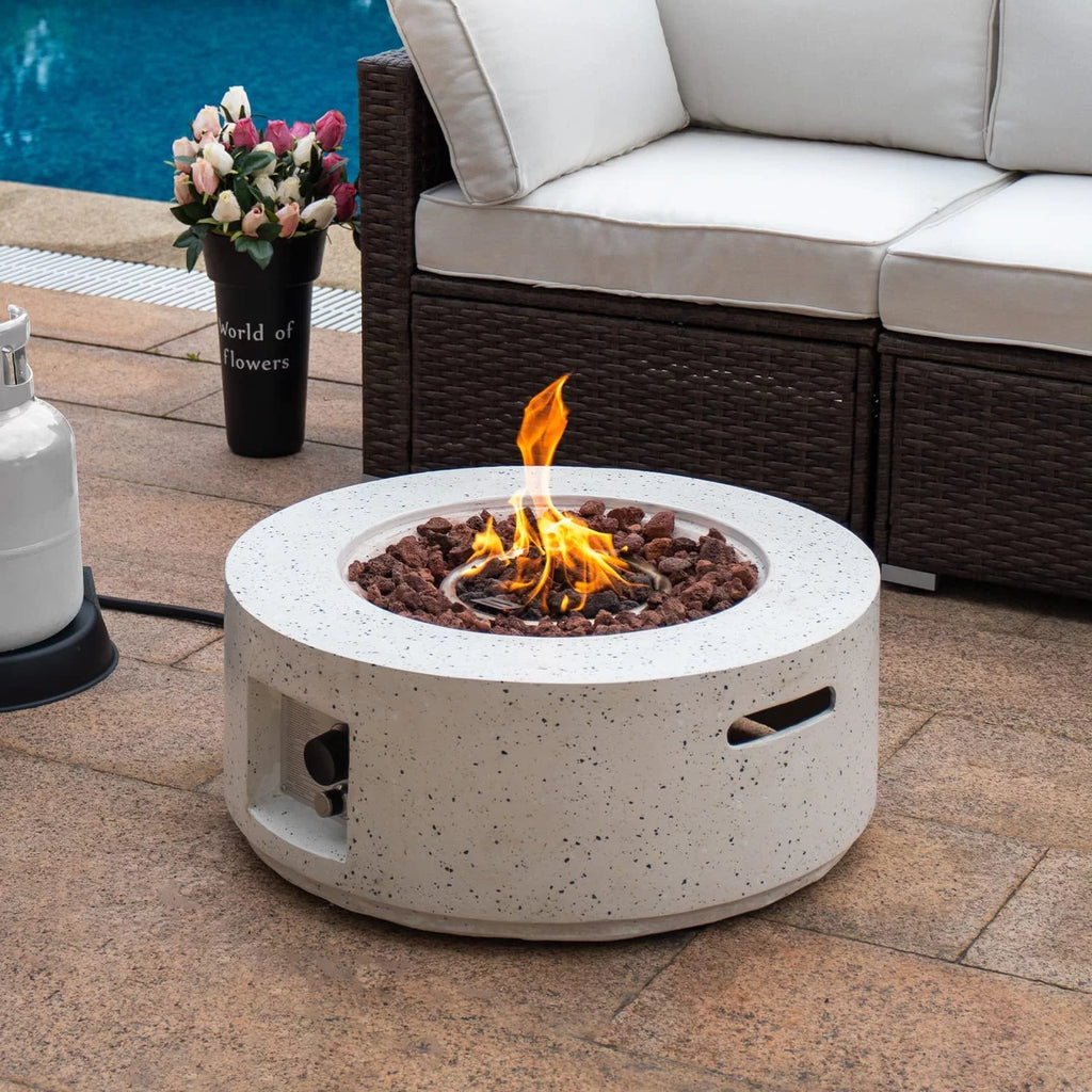 28-inch Round Propane Fire Pit Table W795248