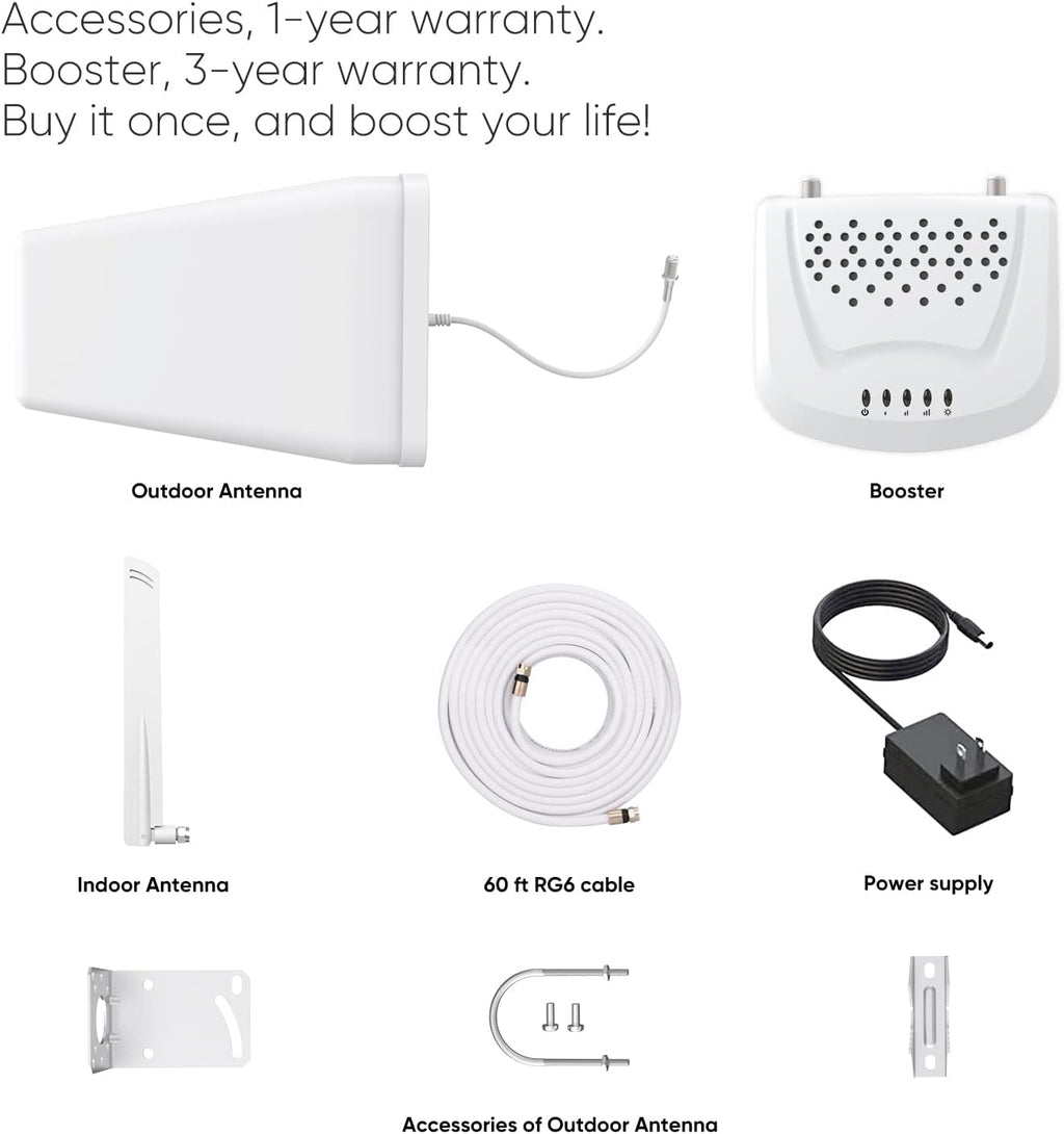 Cell Phone Signal Booster for Home, Band 12/17/13/5/2/25, Coverage Up to 2,000 sq ft A252403