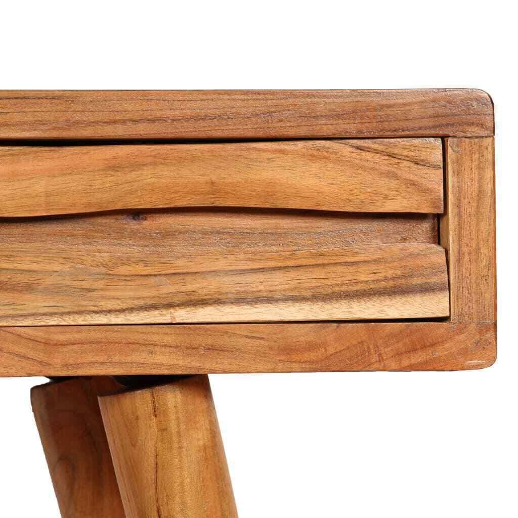 Solid Acacia Wood Console Table with Carved Drawers P93999