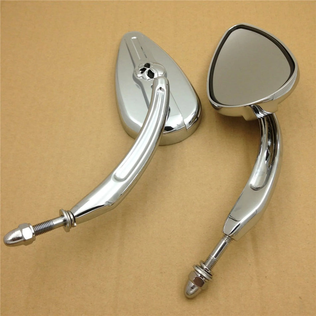 Skull Flame Side Mirrors chrome P768
