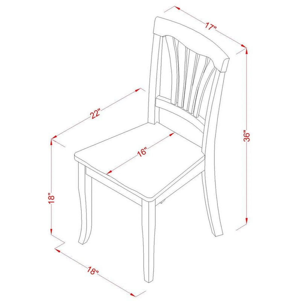 5-piece Dining Set with Wood Seat in Cherry T2355