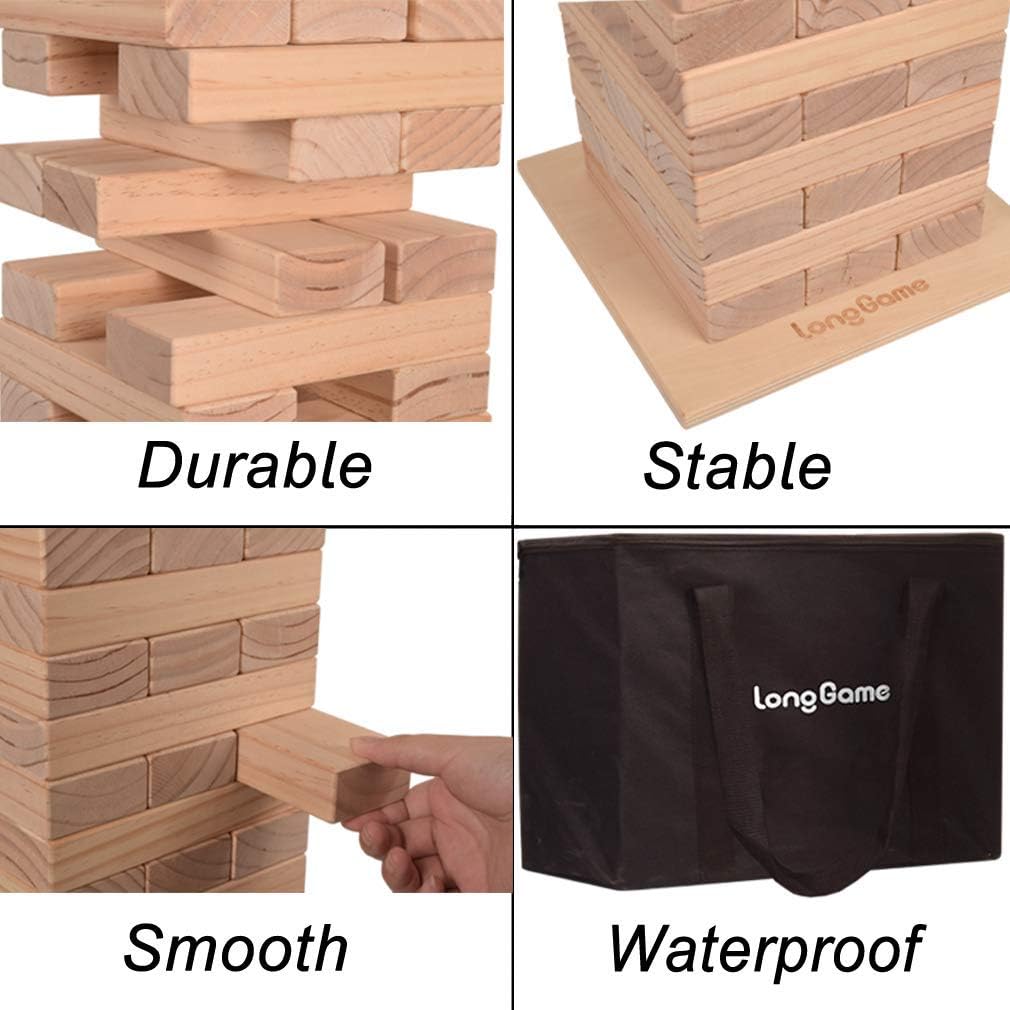 Jumbo Wood Stacking Lawn Game with Carry Bag G513091