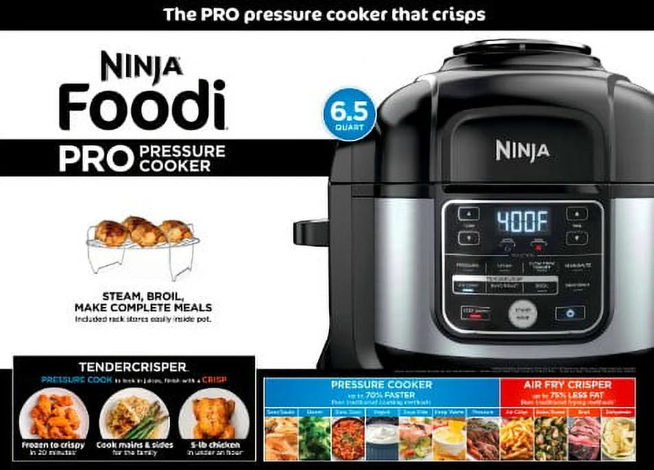 10-in-1 6.5-Quart Pro Pressure Cooker Air Fryer Multicooker, Stainless Z63534