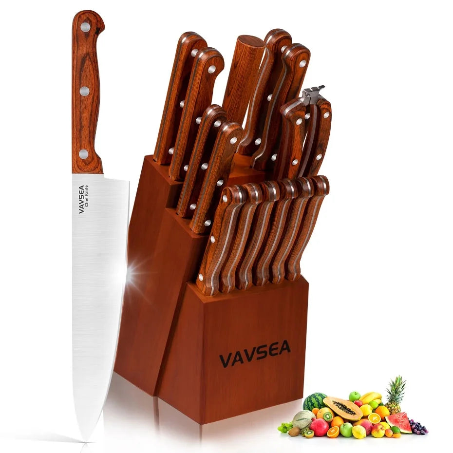 16 Pieces Stainless Steel Knife Block Set T13234