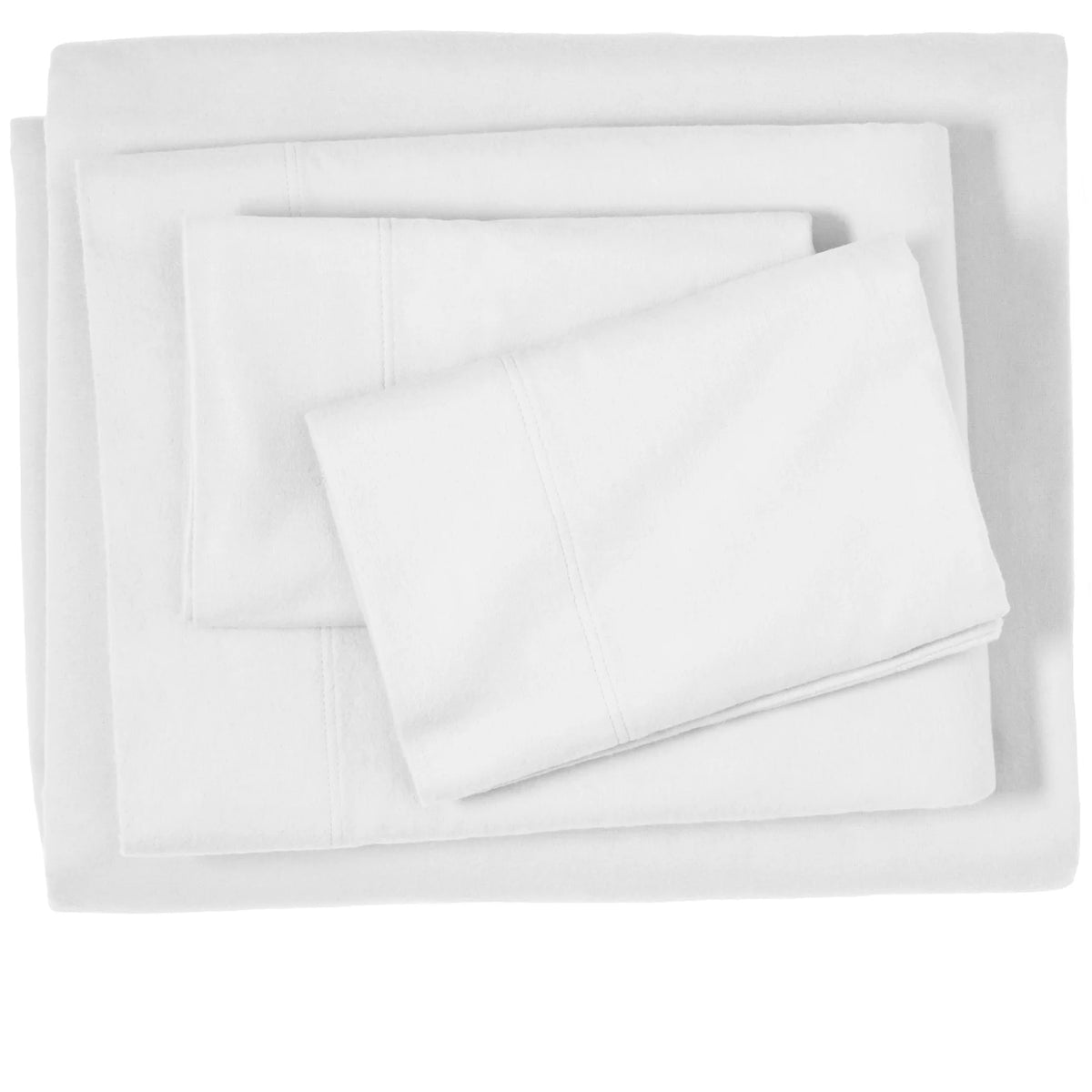 100% Cotton Flannel Deep Pocket 4-Piece Sheet Set Cal King White V92410