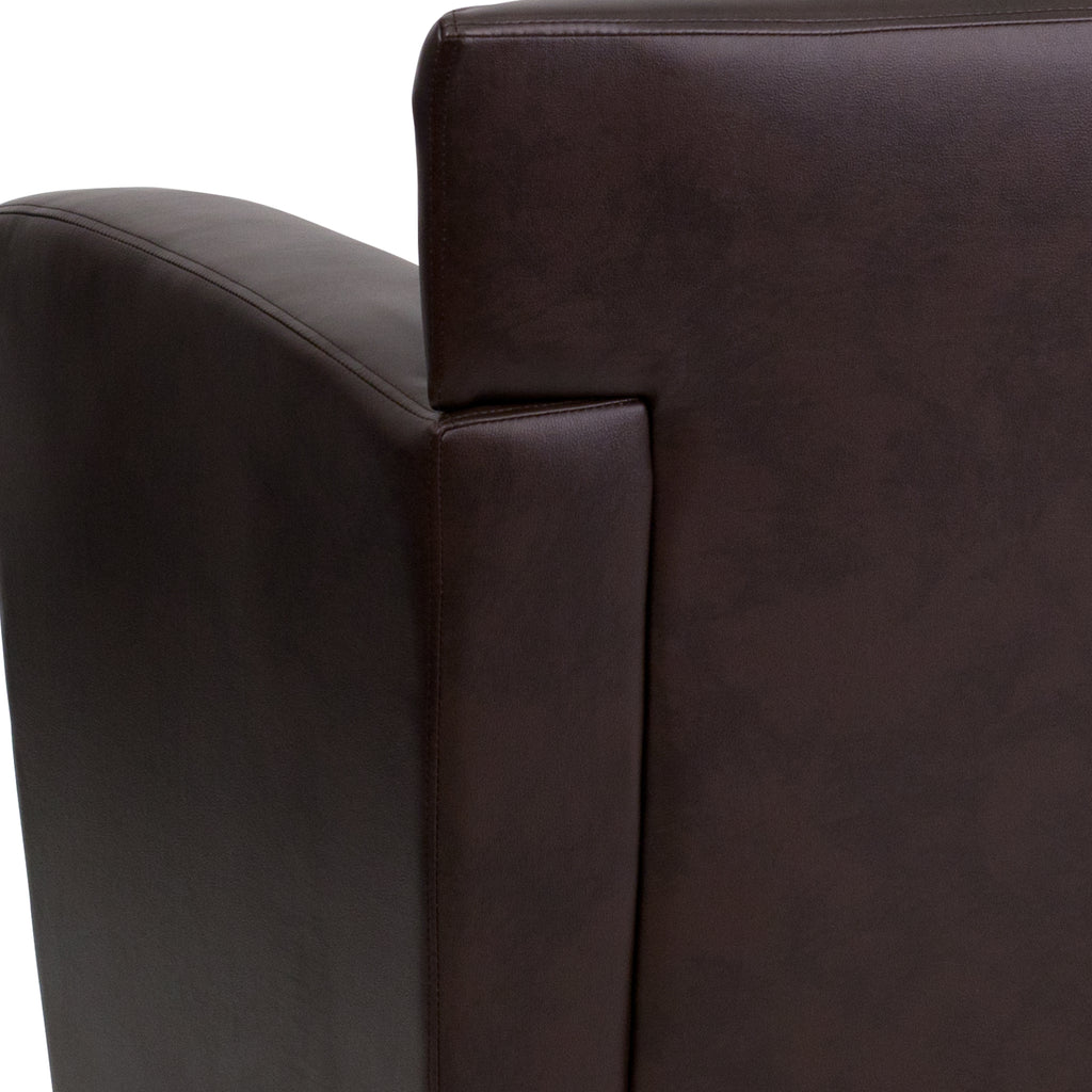 Brown LeatherSoft Chair with Extended Panel Arms A51097