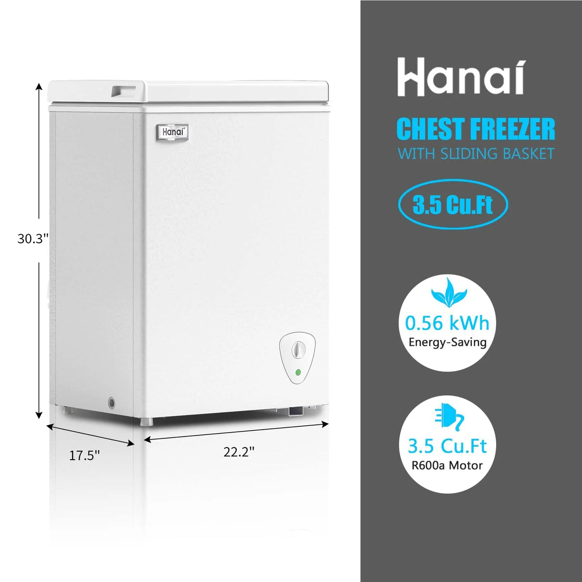 3.5 Cu.ft White Chest Freezer N28381