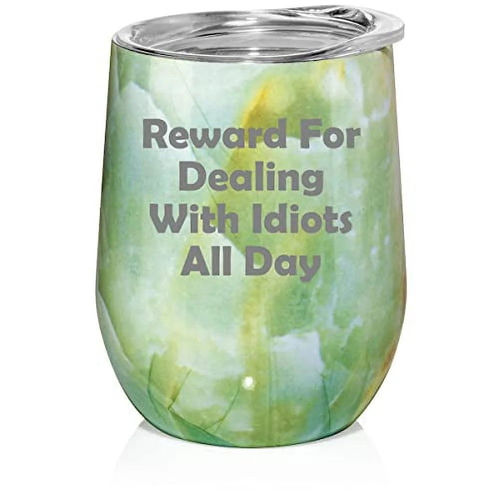 12 oz Double Wall Vacuum Insulated Stainless Steel Stemless Wine Tumbler S5479