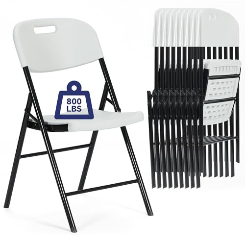 10 Pack 800 LBS White Folding Chairs M771878