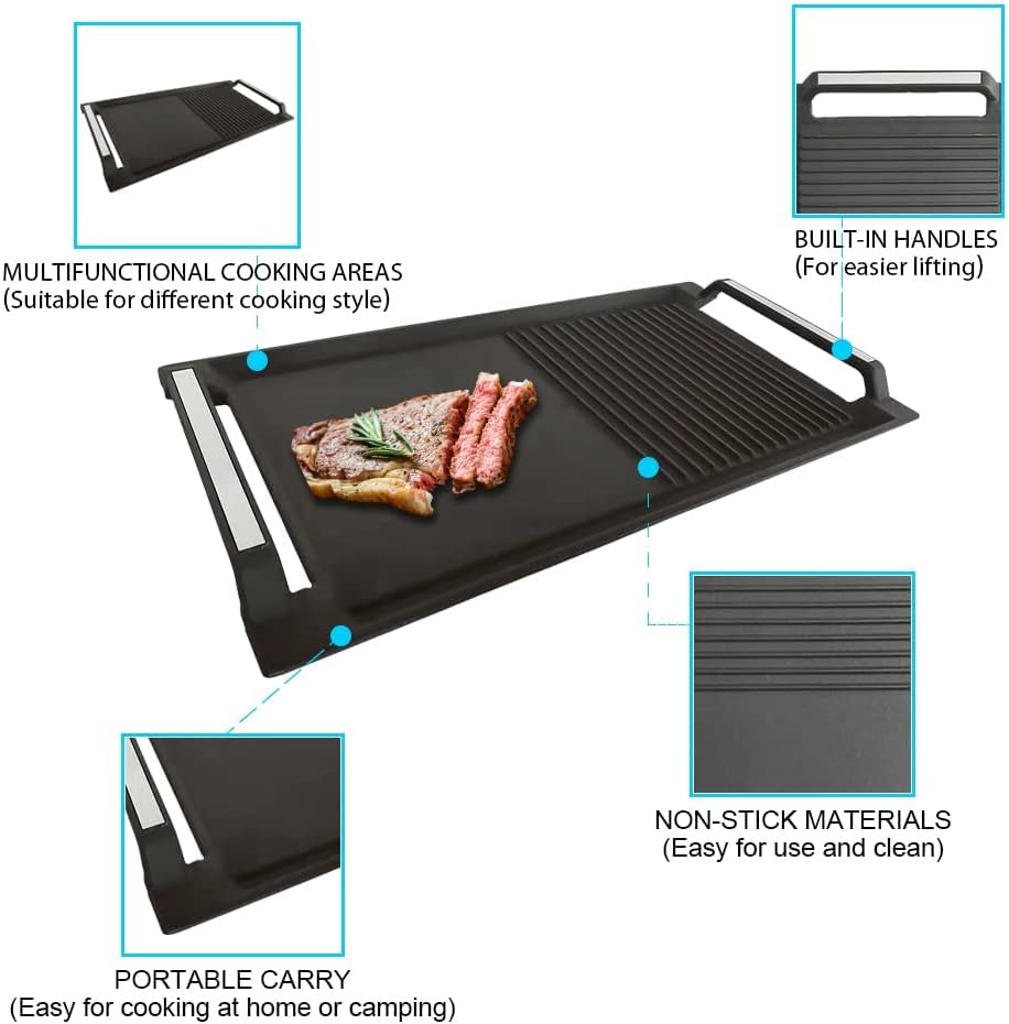 Cast Iron Griddle Pan with 2 Handles U40685