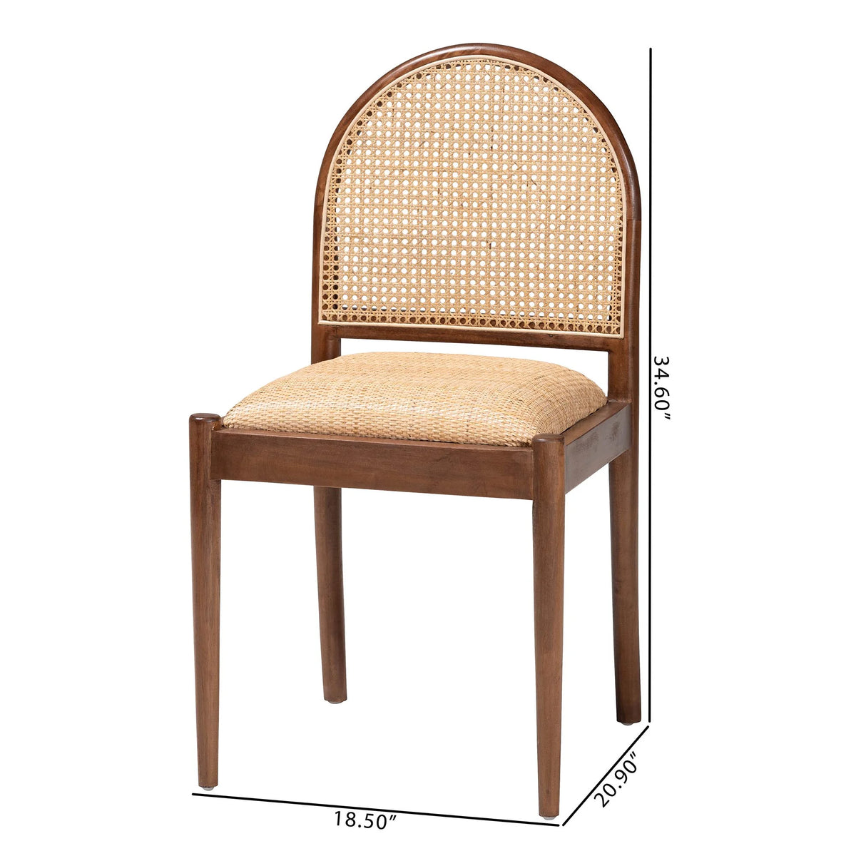 Walnut Brown Dining Chair 2-Piece D786356