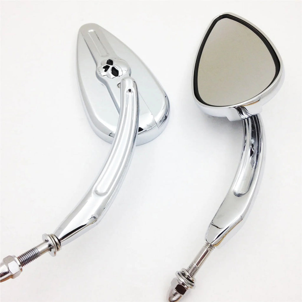Skull Flame Side Mirrors chrome P768