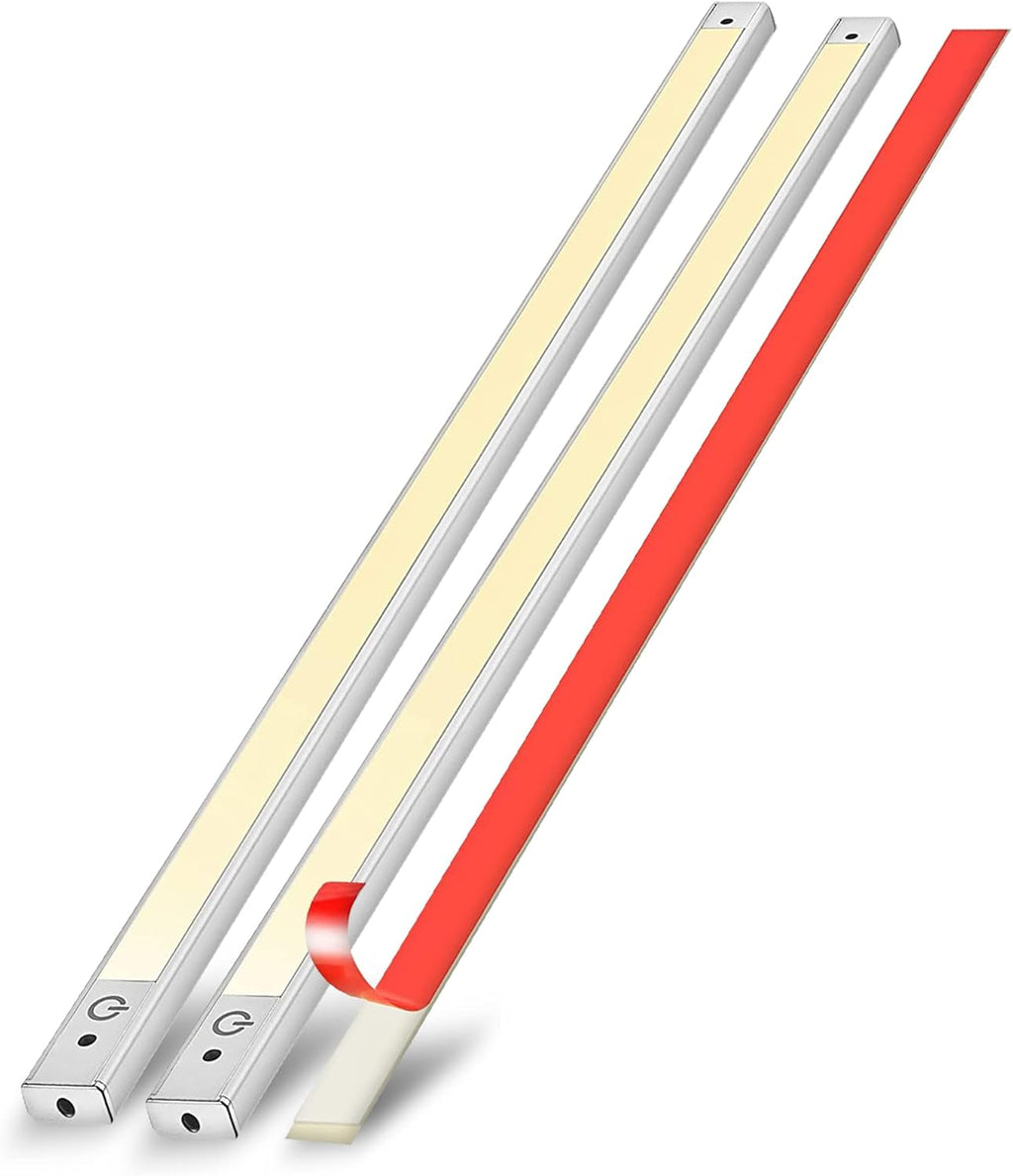 2-Pack 24 inch Under Cabinet LED Count Light Motion Sensor with Plug in Hardwired Q882