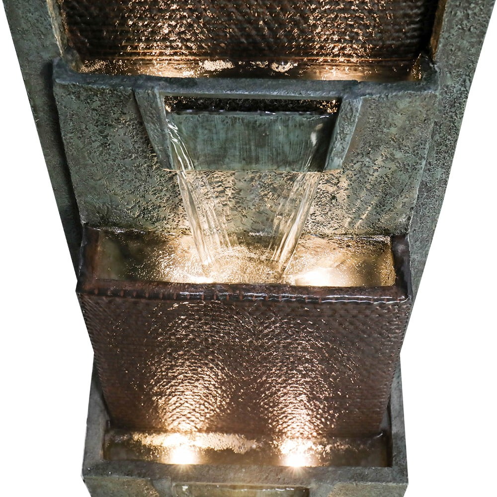 Indoor Outdoor Waterfall Fountain with Lights & Pump Q24823