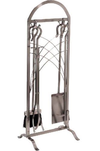 Chimney Satin Nickel 5 Piece Fireset - 30.75 inch U50451