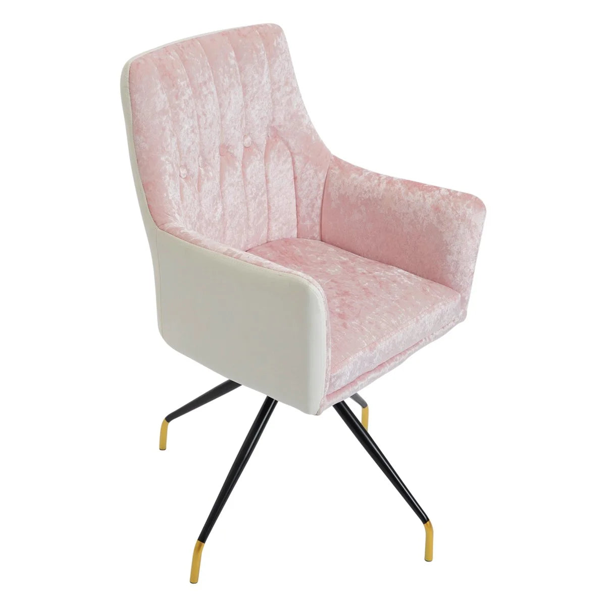 Pink Crushed Velvet Swivel Armchair H70260