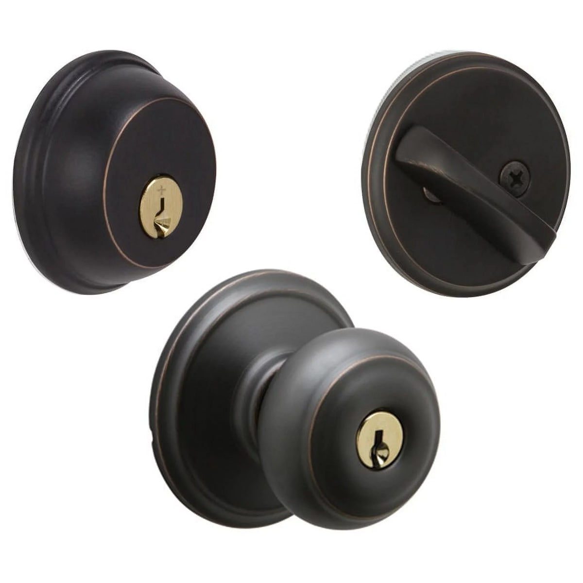 Bronze Entry Deadbolt Lock F118