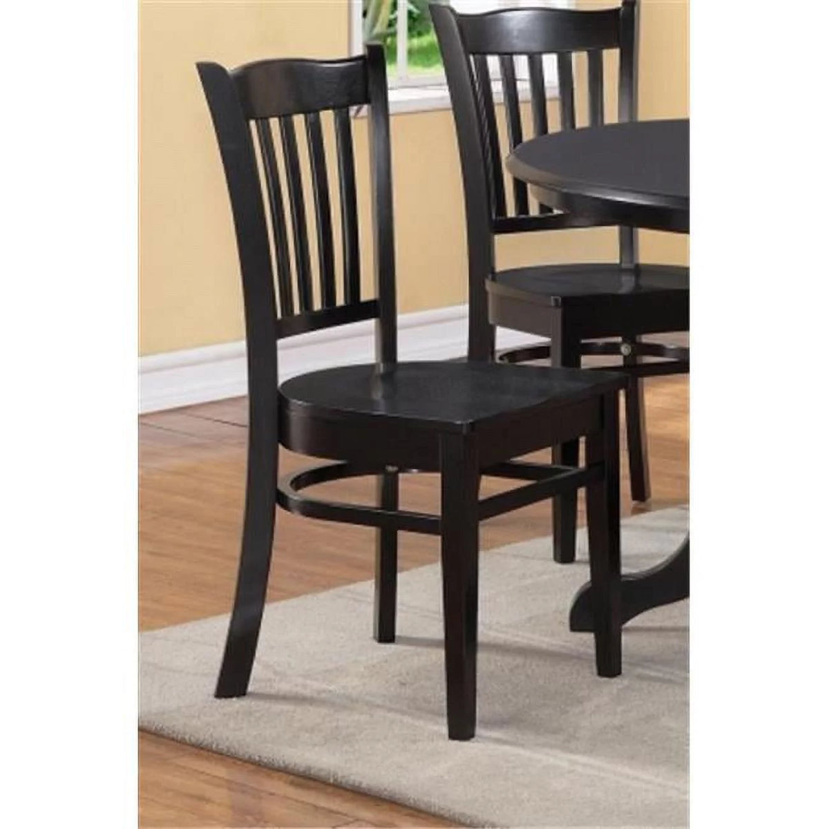 Black Wood Dining Chair Pack of 2 M556490
