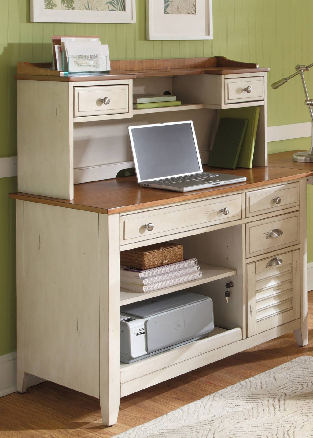 Bisque Computer Credenza F382