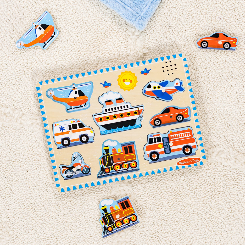 Wooden Peg Puzzle With Sound Effects (8 pcs) F528