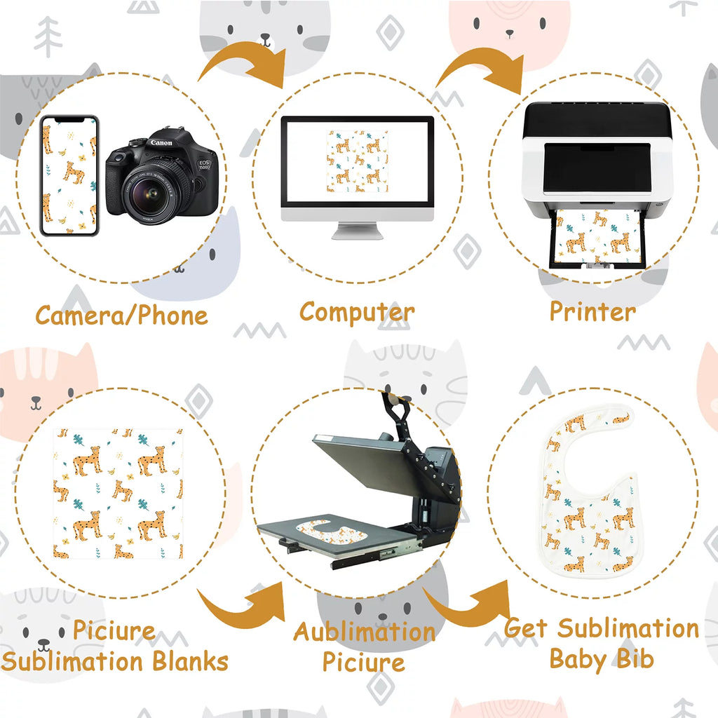 10 Pcs White Cotton Waterproof Baby Bibs U45394