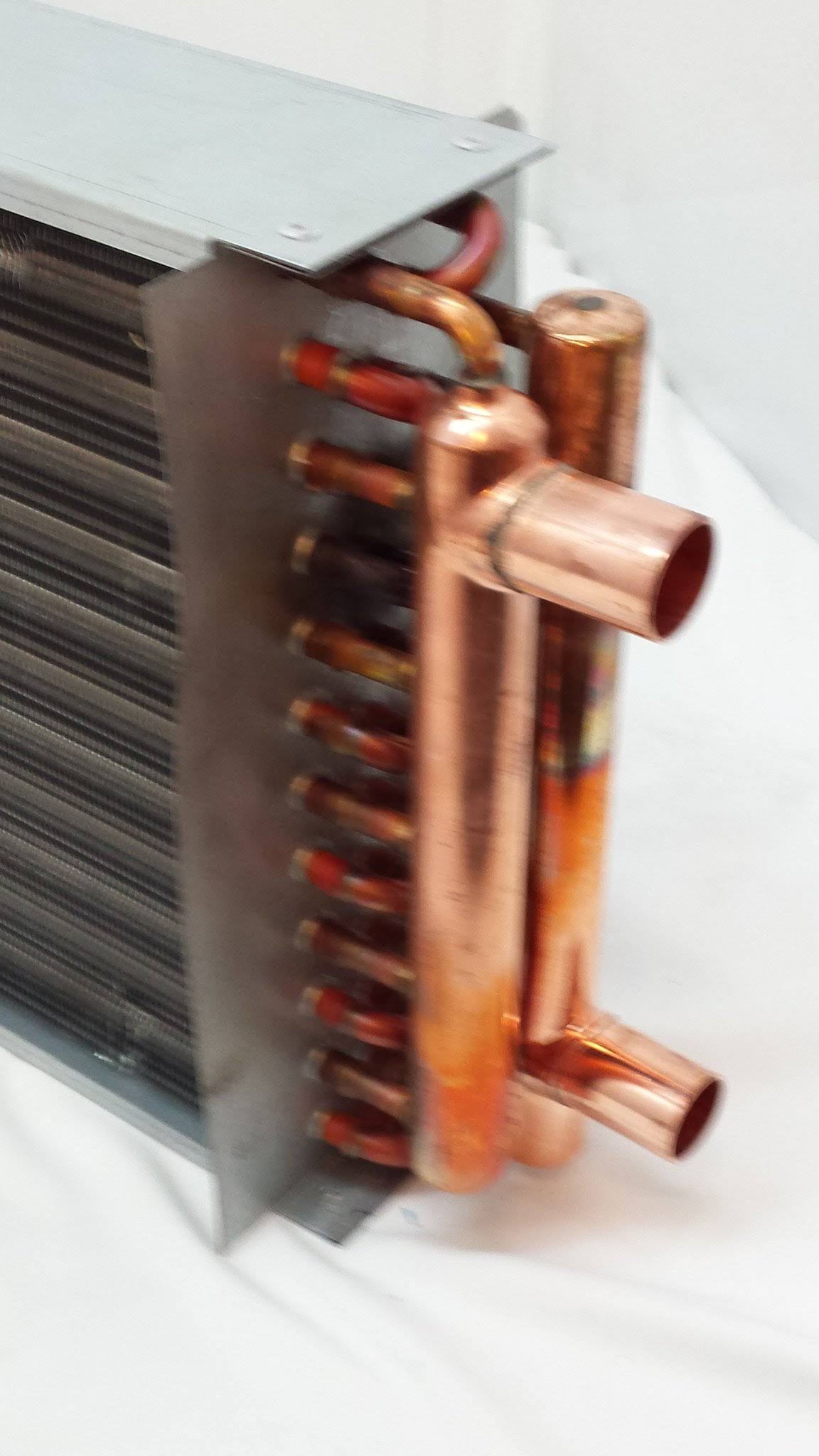 16x18 Water to Air Heat Exchanger with 1x22 Copper Ports O792