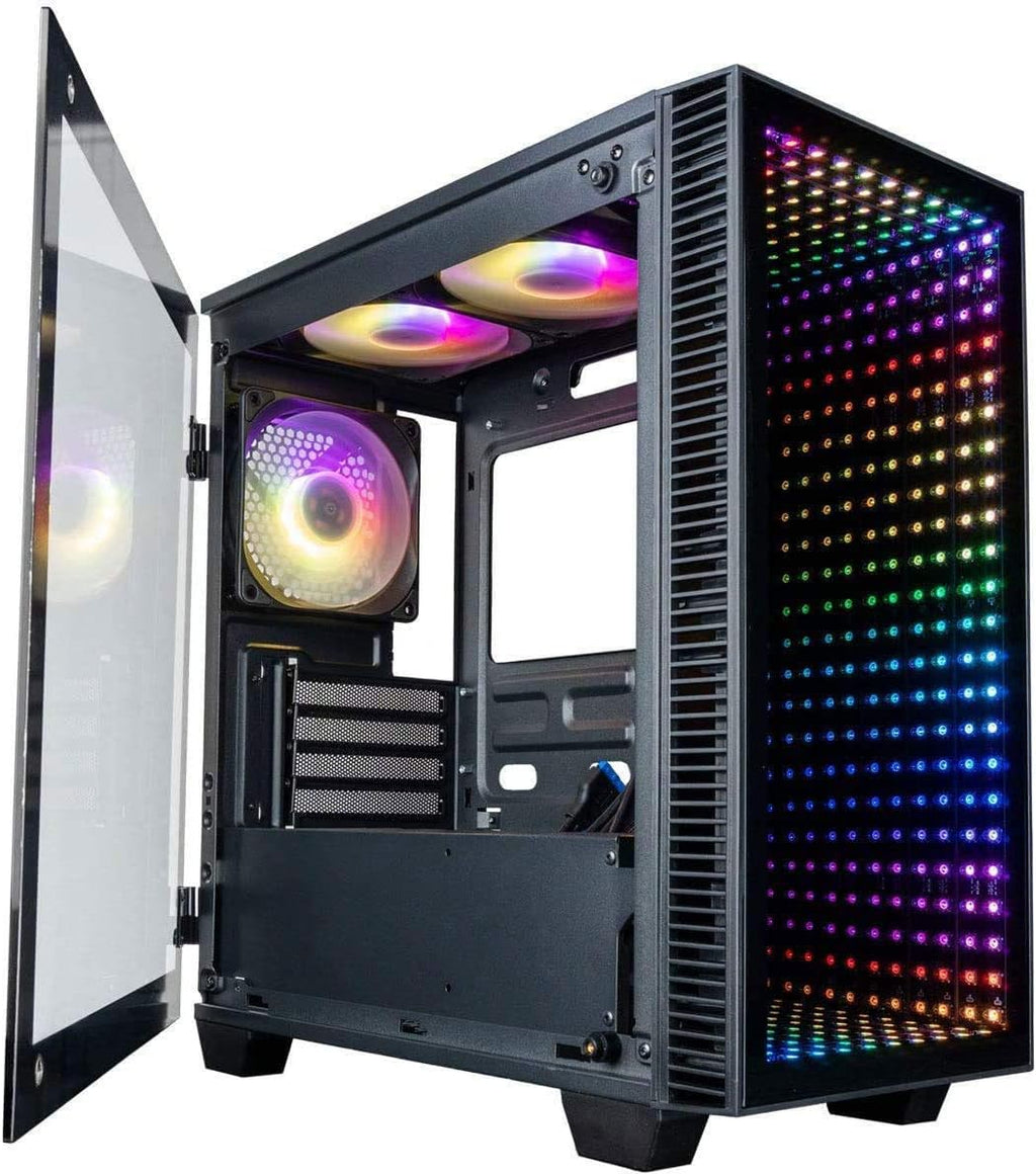Micro ATX Gaming Desktop Case with Tempered Glass Door K692446