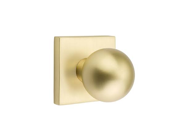 Satin Brass Privacy Set with Square Rosette Z51947