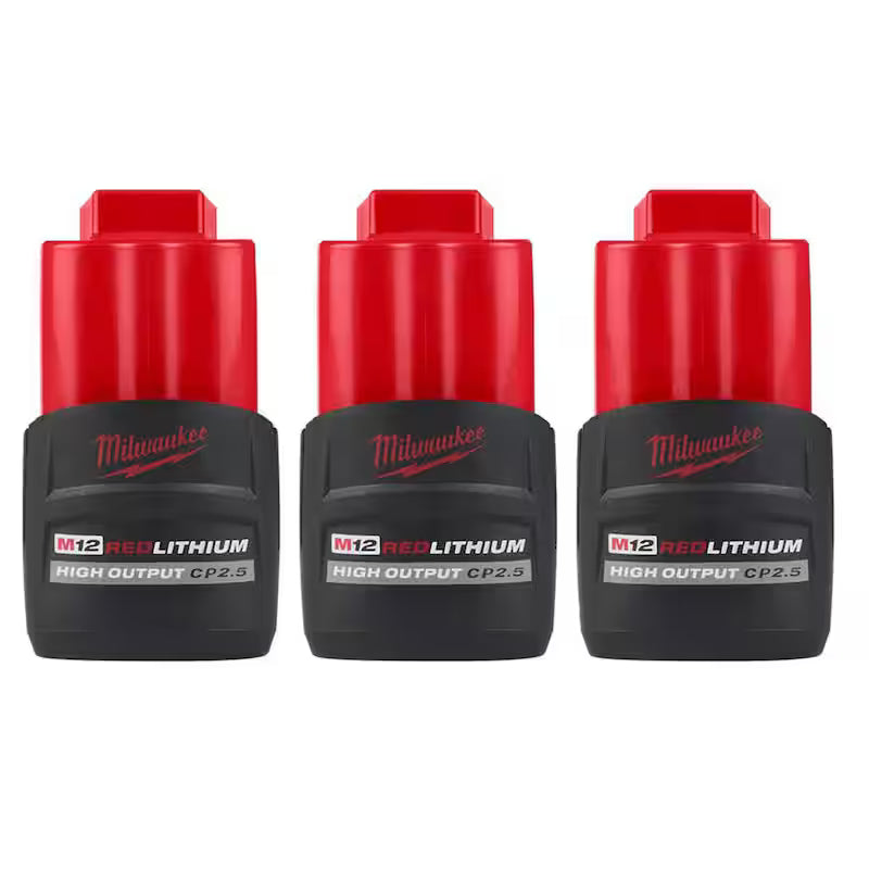 12 Volt Lithium Ion 2.5 Ah Battery 3-Pack F69985