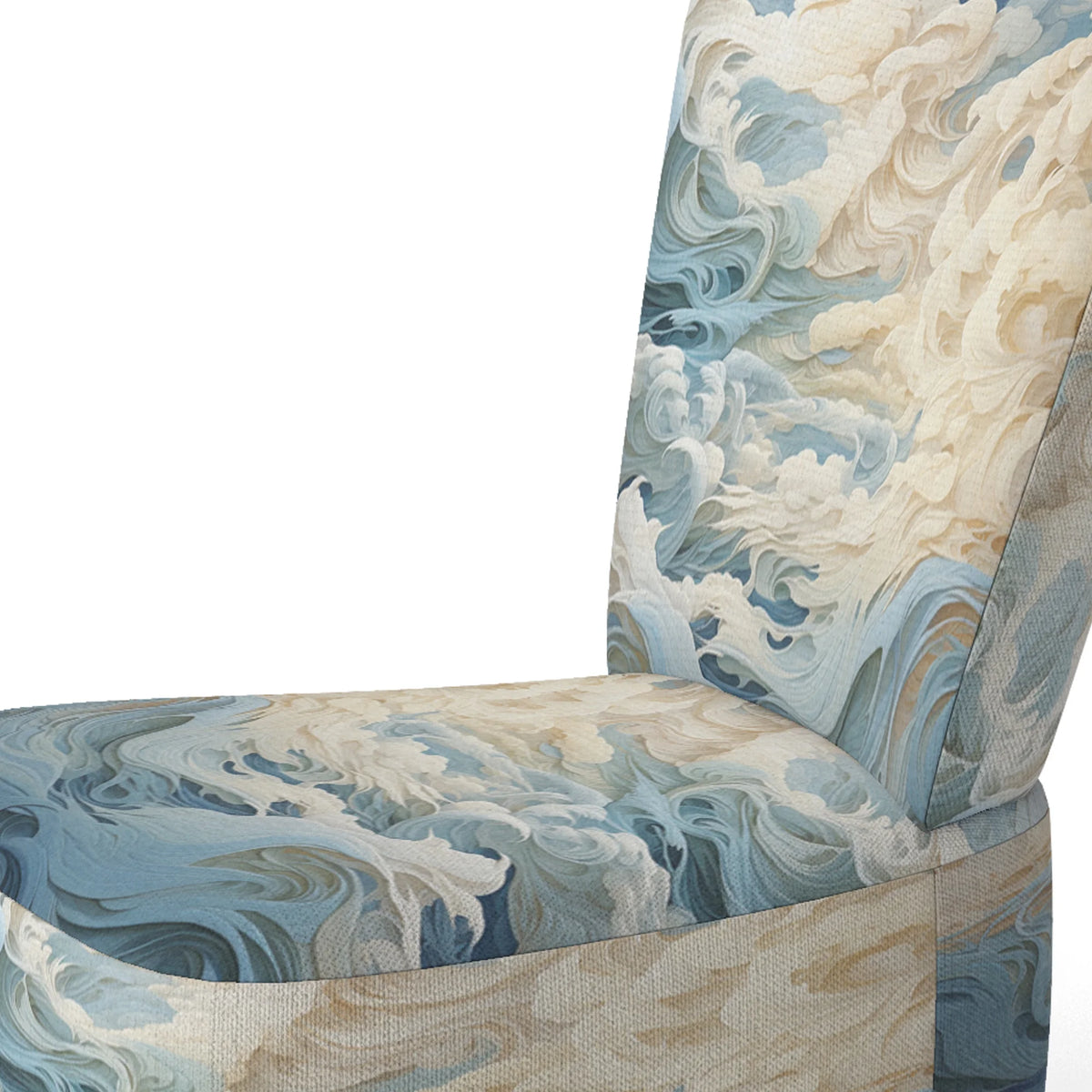 Blue Minimalism Coastal Wave Upholstered Accent Chair V161