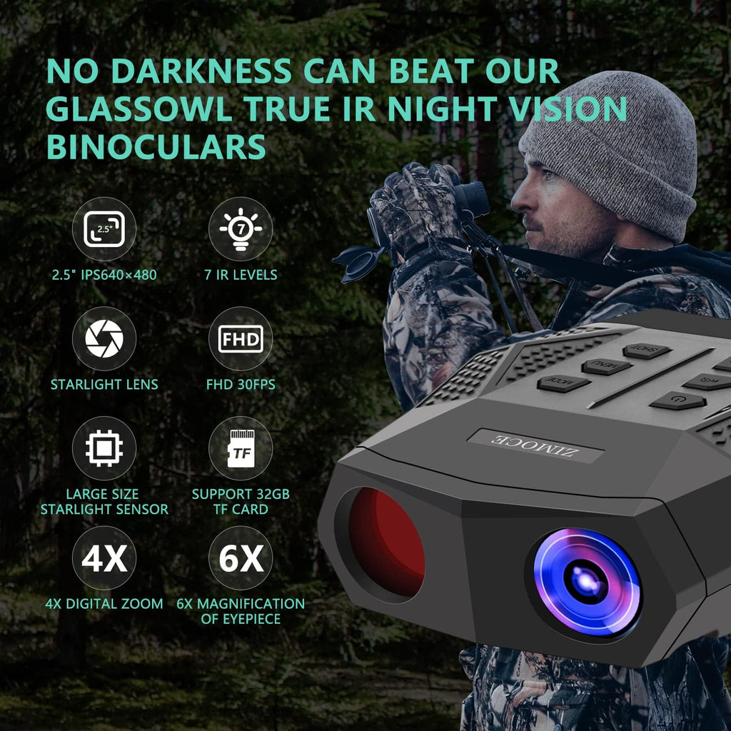 1080P Digital Night Vision Binoculars 2.5” LCD Screen T342356