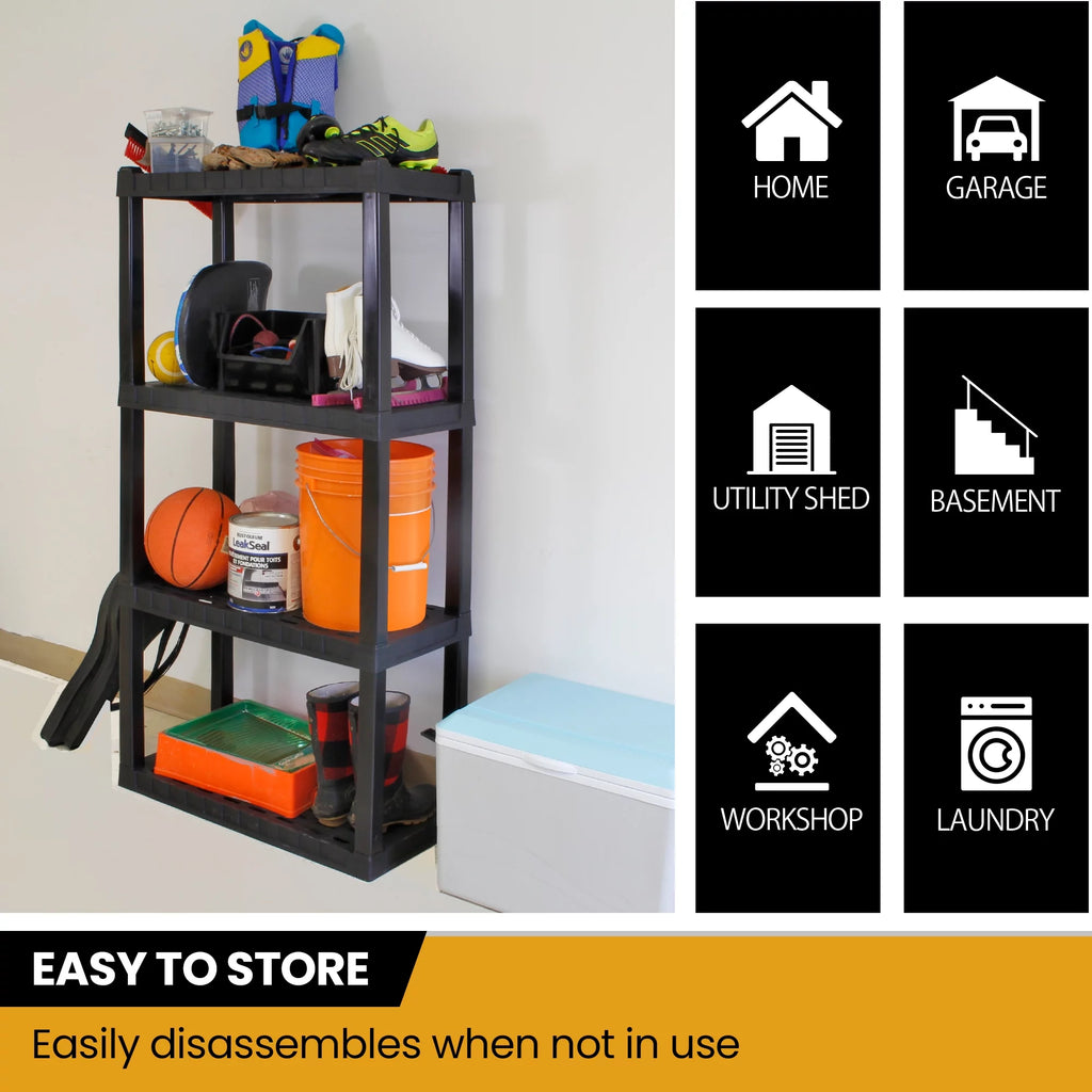 4-Tier Black Shelving Unit B53629