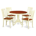5-piece Dining Set with Wood Seat in Cherry T2355