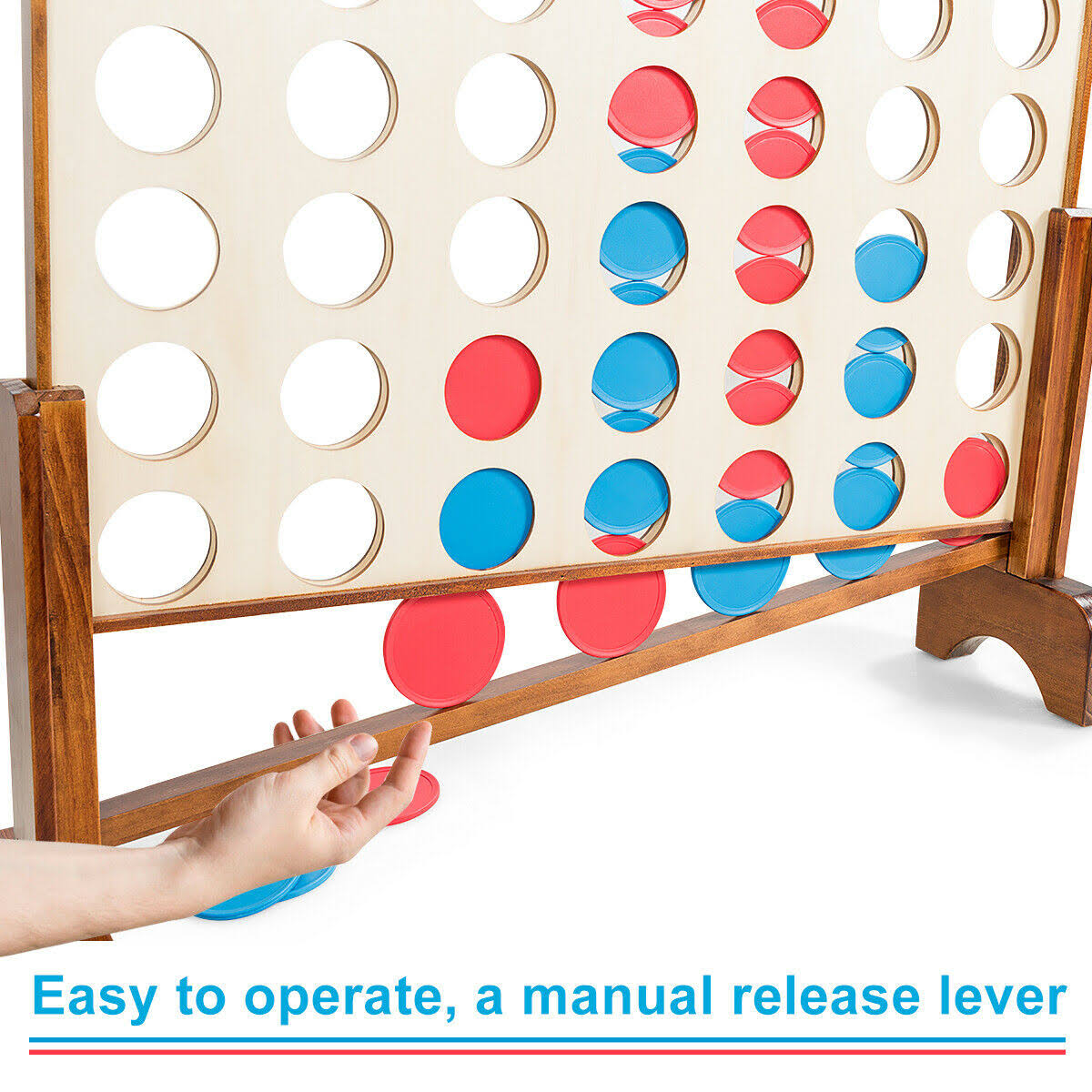 Natural Wooden 4 in A Row Game with Carrying Bag U526