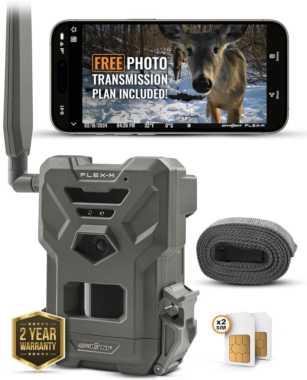 Twin Pack Cellular Hunting Trail Cameras with Night Vision, 28MP Photos, 720p Videos, Two Straps, Two 32GB SD Cards W778