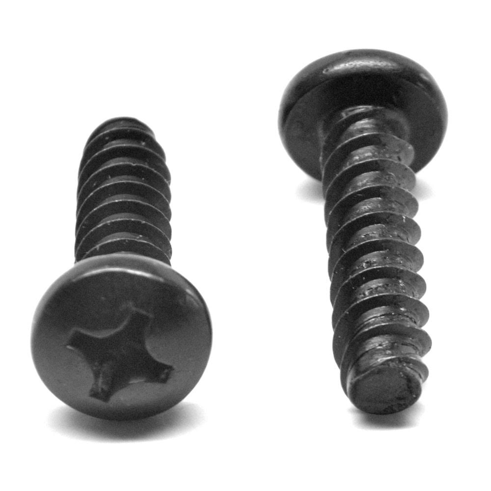 #12-14 x 3/8 Phillips Pan Head Sheet Metal Screw Black Zinc Plated K371